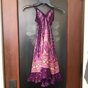 Summer purple tribal dress spaghetti straps